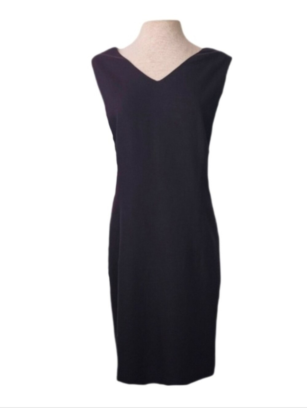Norton McNaughton Dress Classic Sleeveless V-Neck Dress Black Plus Size 16